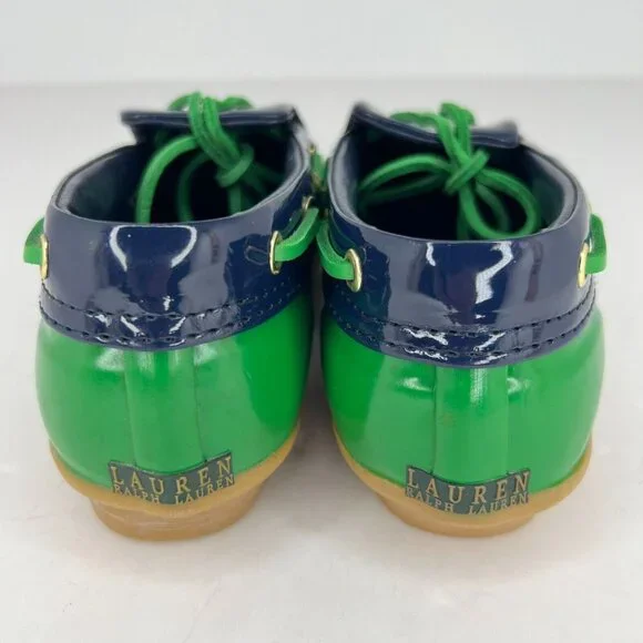 Lauren Ralph Lauren Womens Makenna Green Navy Blue Lace Up Size 7B Boat Shoes - Picture 6 of 11